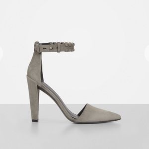 EUC All Saints Gabie Gray Ankle D’orsay Heels